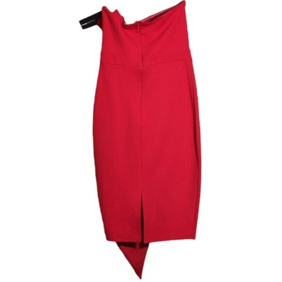 𝙁𝙍𝙀𝙀 🅽🅴🆆 Fashion Nova Hope You’re Happy Dress, asymmetrical red midi, M - Picture 6 of 14